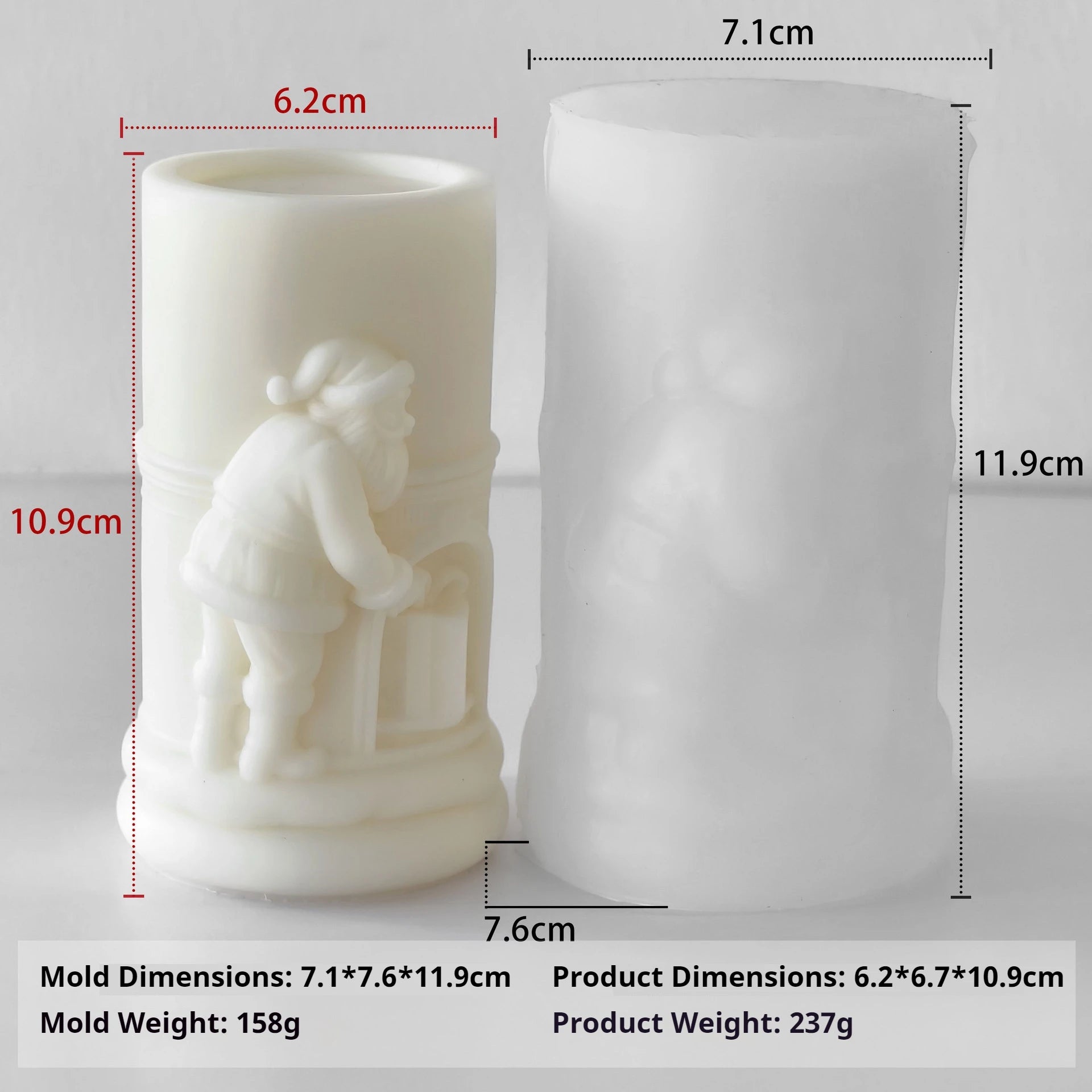 3D Silicone Mold DIY Christmas Snowflake Candle Cylinder Aromatherapy Aroma Wax Xmas Decor Holiday Home Craft Gift Making Tools