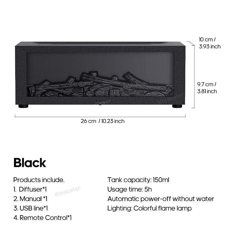 Air Humidifier Essential Oils Humidifiers Home Aroma Humidifier Flame Automatic Fragrance Diffuser With LED Light Remote Control